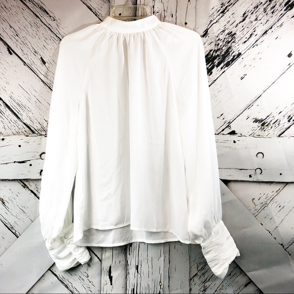 Forever 21 Tops - Forever 21 | White sheer blouse w/ button sleeves